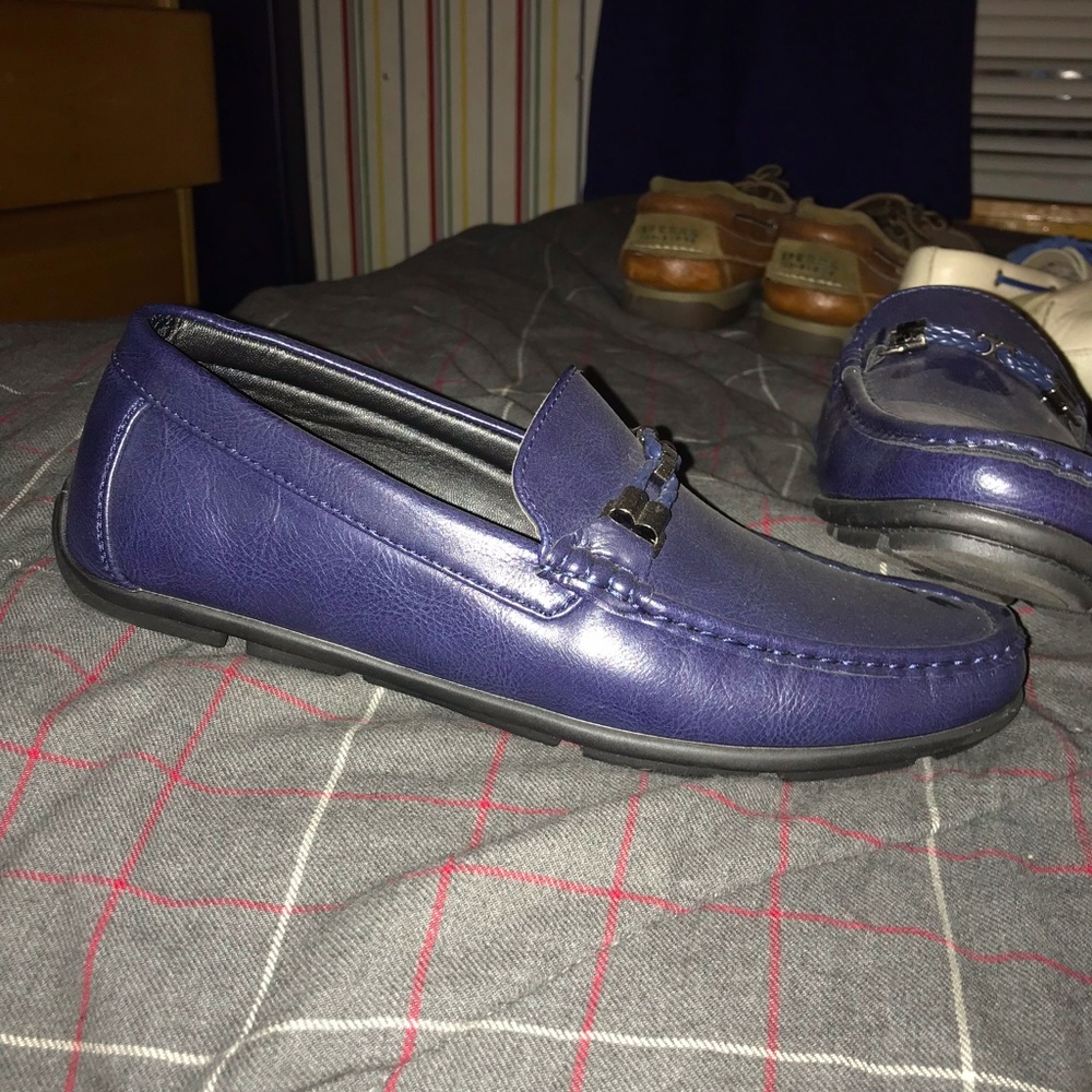 David Stone Blue Loafers